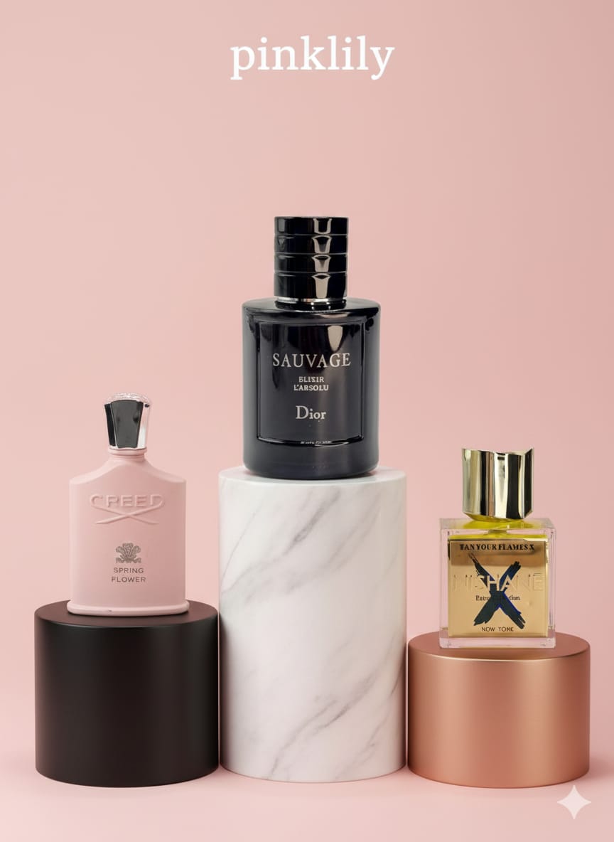 Sauvage Elixir Dior 100ml+Fan Your Flames X by Nishane 100ml+Creed Spring Flower 100ml