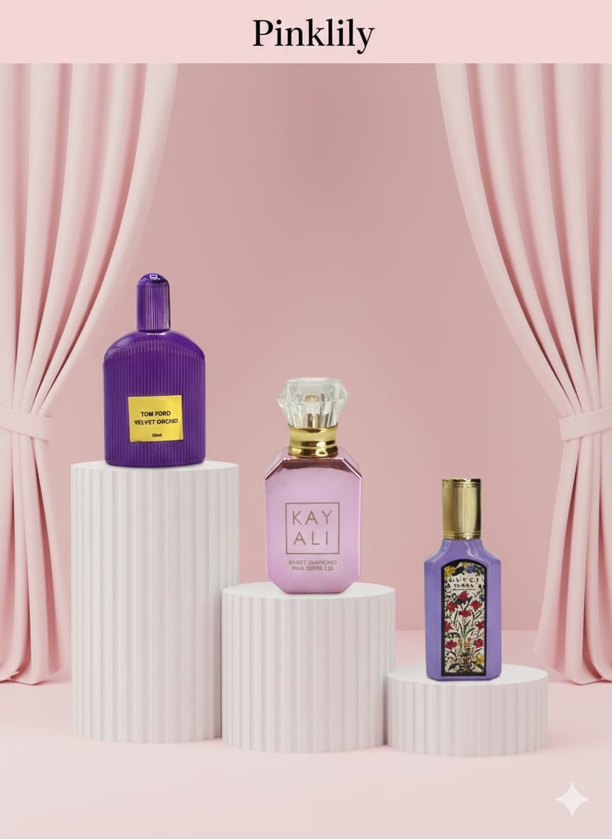 Tom Ford Velvet Orchid50ml+Kayali Sweet Diamond Pink Pepper | 25 30ml+Gucci Flora Gorgeous Magnolia 30ml