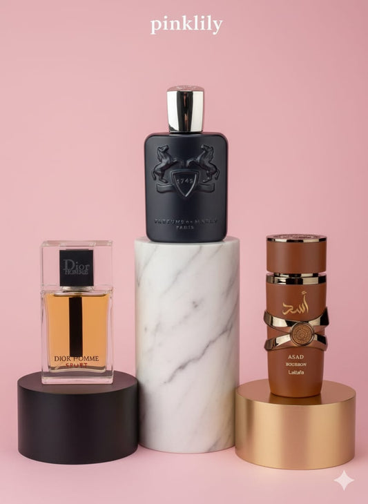 Layton de Marly 100ml+Asad Bourbon by Lattafa 100ml+Dior Homme Sport Eau de Toilette 120ml